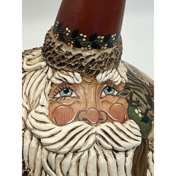 G2Taylor Other - Santa Folk Art Painted Gourd Signed Sculpture G2Taylor 1999 #3 Christmas Decor